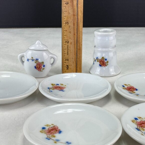 Vintage Strombecker Pretend Play Mini Dish Set 32 Pcs With Floral Design - Picture 12 of 12